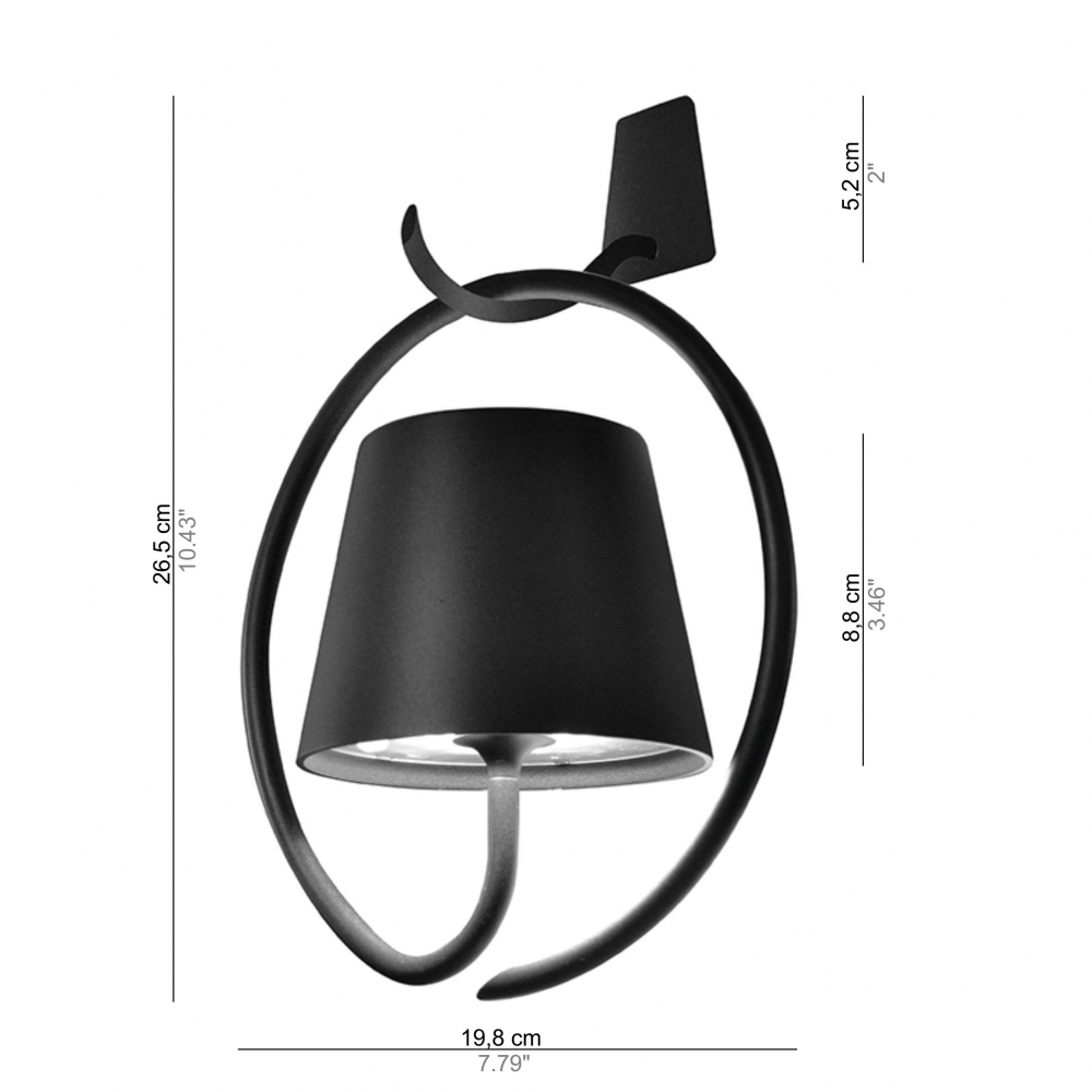 Zafferano lampada da parete con gancio Poldina