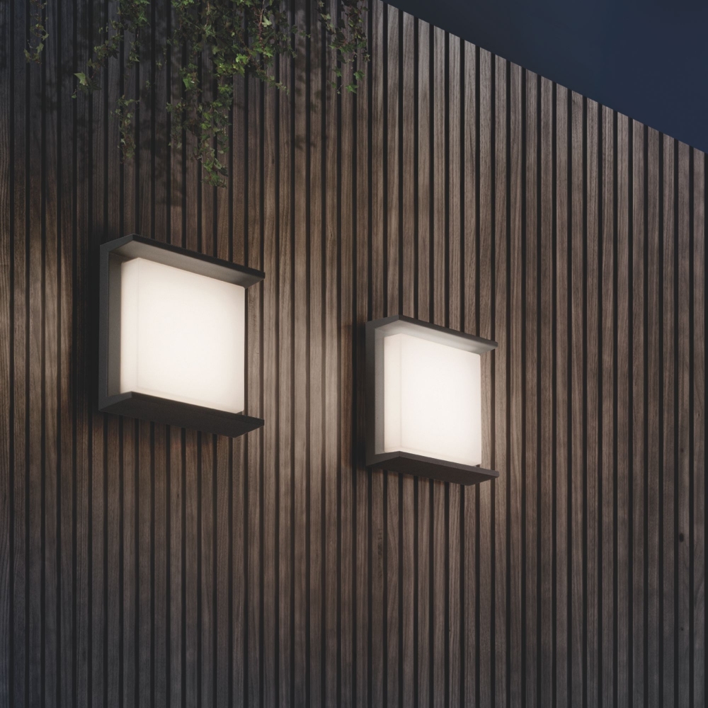 Zafferano lampada da parete quadrata outdoor Alu