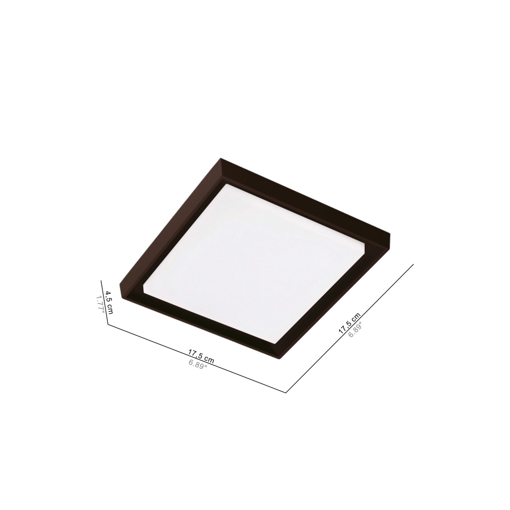 Zafferano lampada da soffitto/parete quadrata Alu 17,5 cm