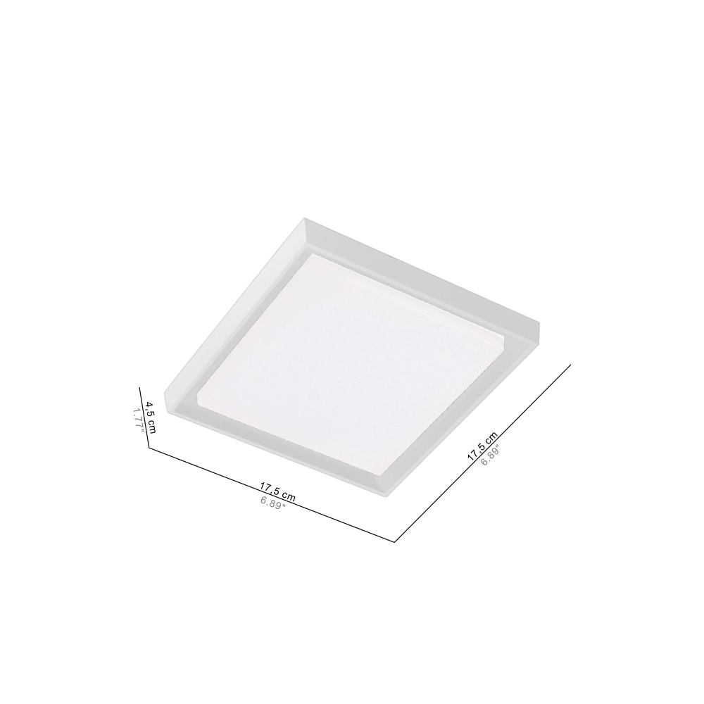 Zafferano lampada da soffitto/parete quadrata Alu 17,5 cm