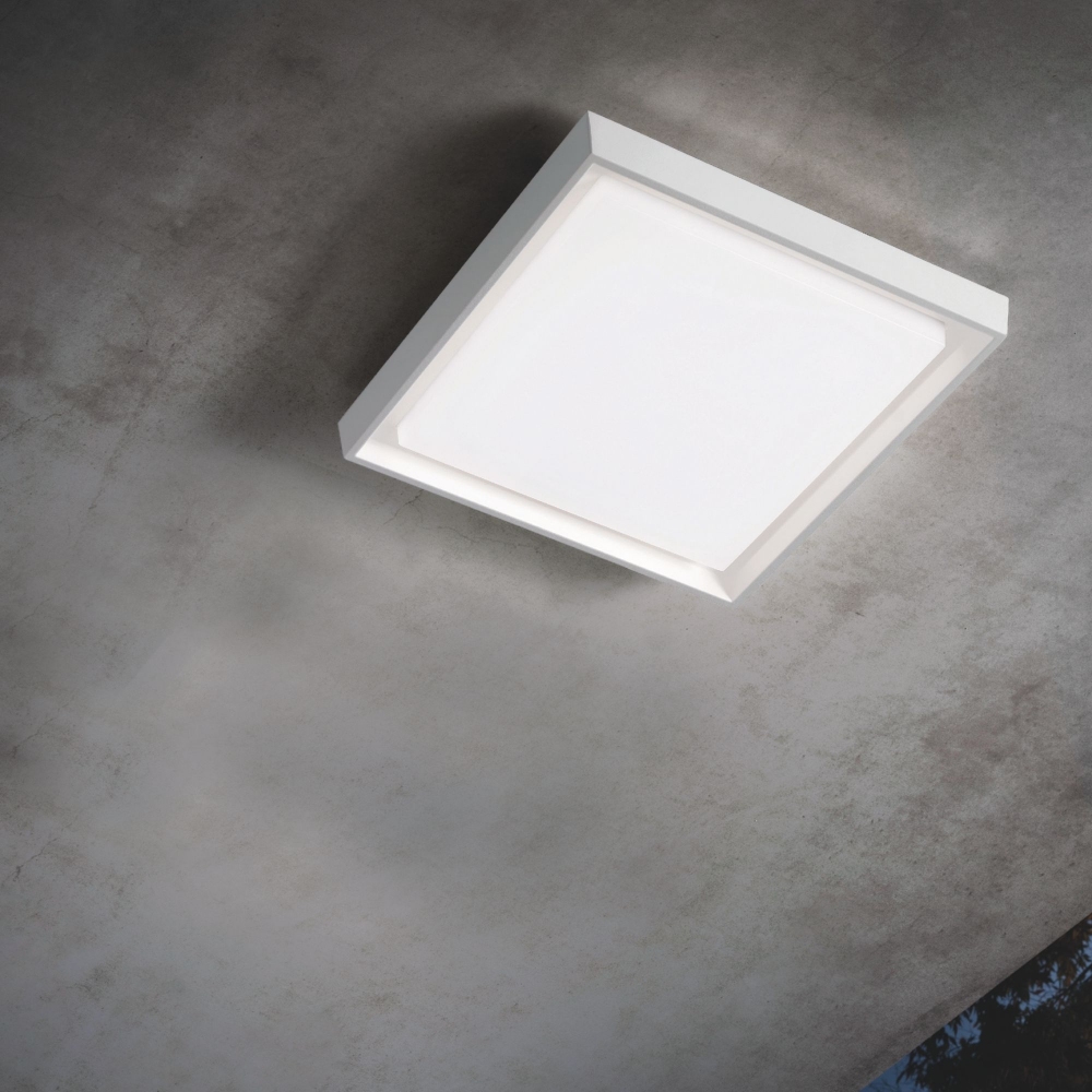 Zafferano lampada da soffitto/parete quadrata Alu 17,5 cm
