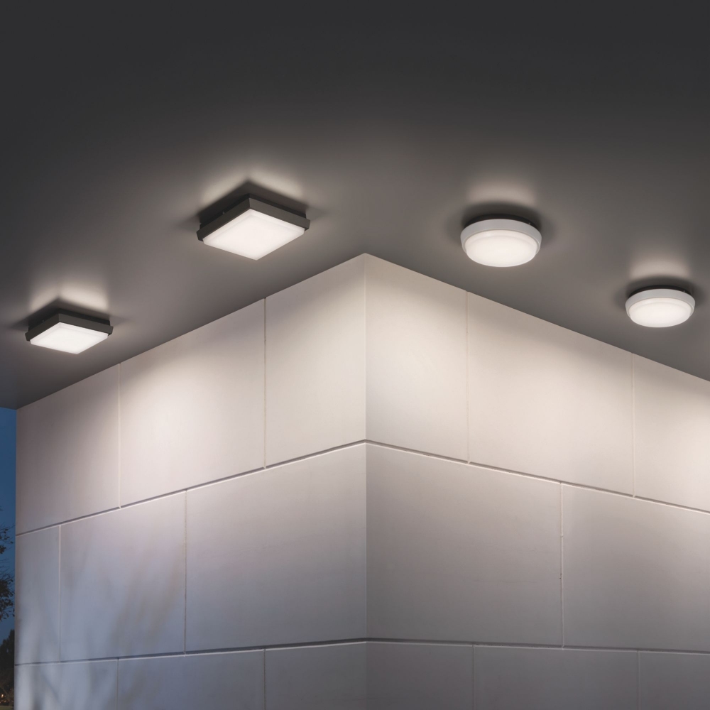 Zafferano lampada da soffitto/parete quadrata Alu 17,5 cm