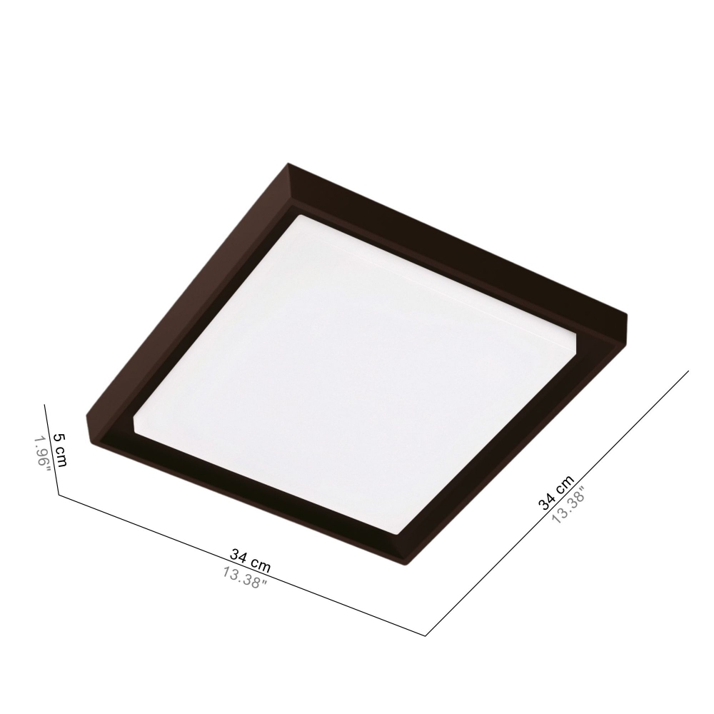 Zafferano lampada da soffitto/parete quadrata Alu 34 cm