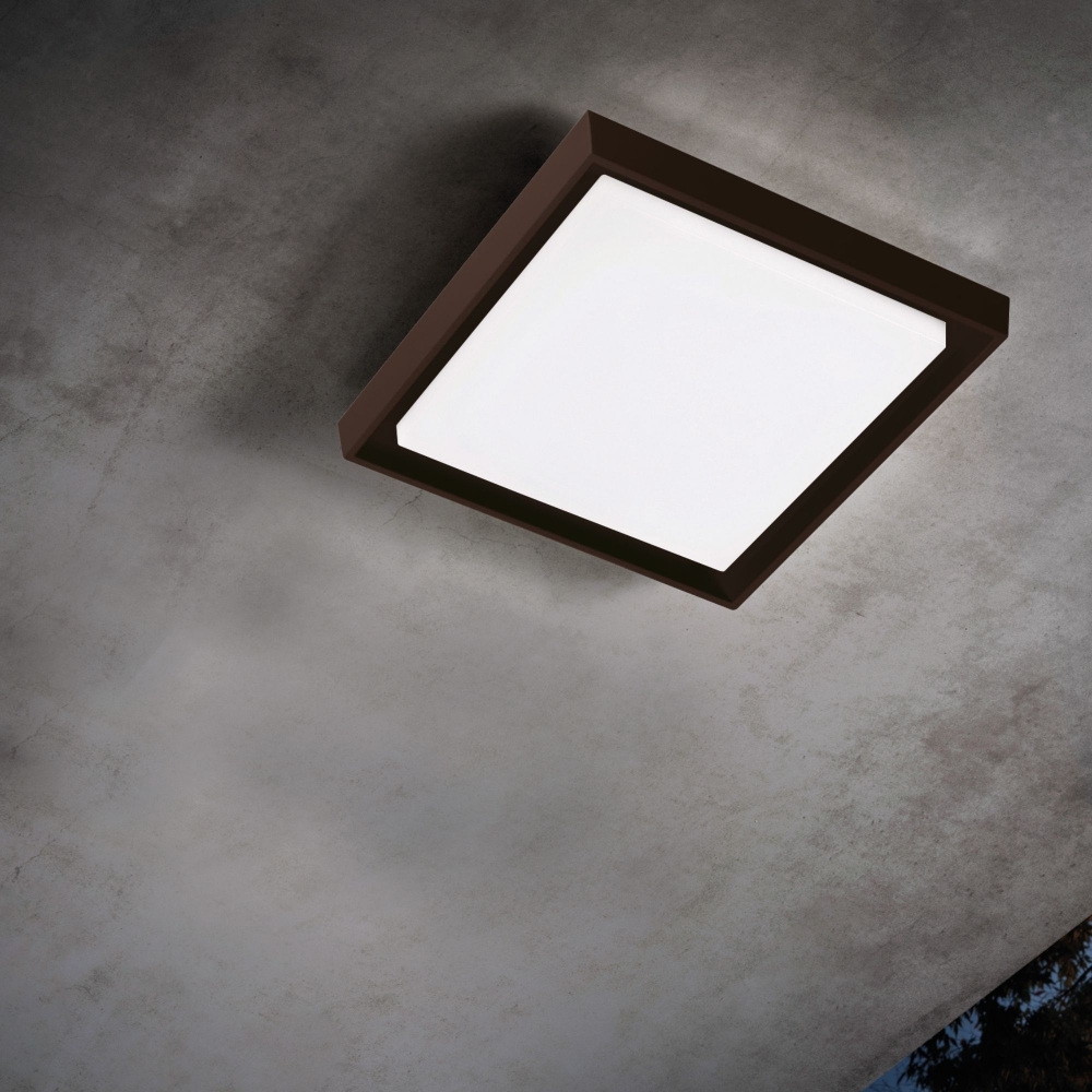 Zafferano lampada da soffitto/parete quadrata Alu 34 cm