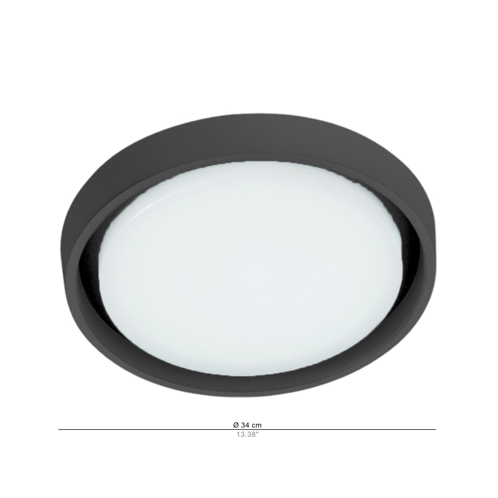 Zafferano lampada da soffitto/parete tonda Alu 34 cm