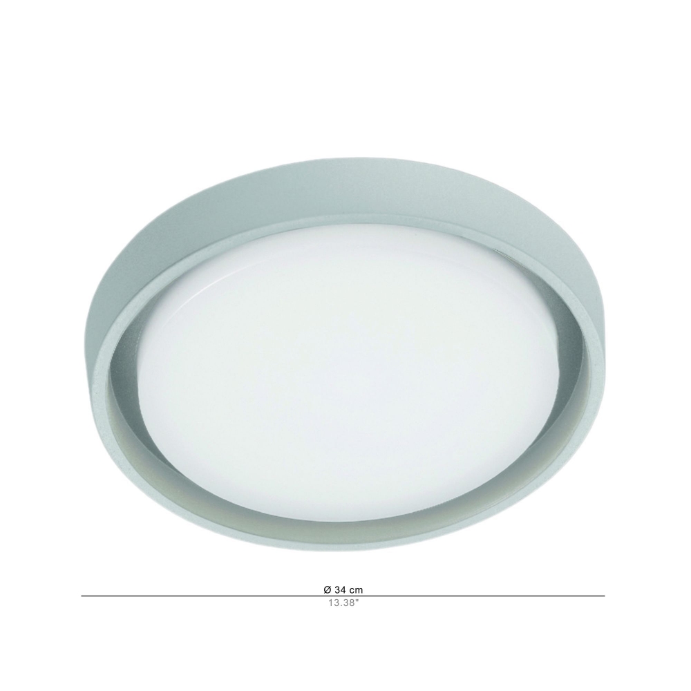 Zafferano lampada da soffitto/parete tonda Alu 34 cm
