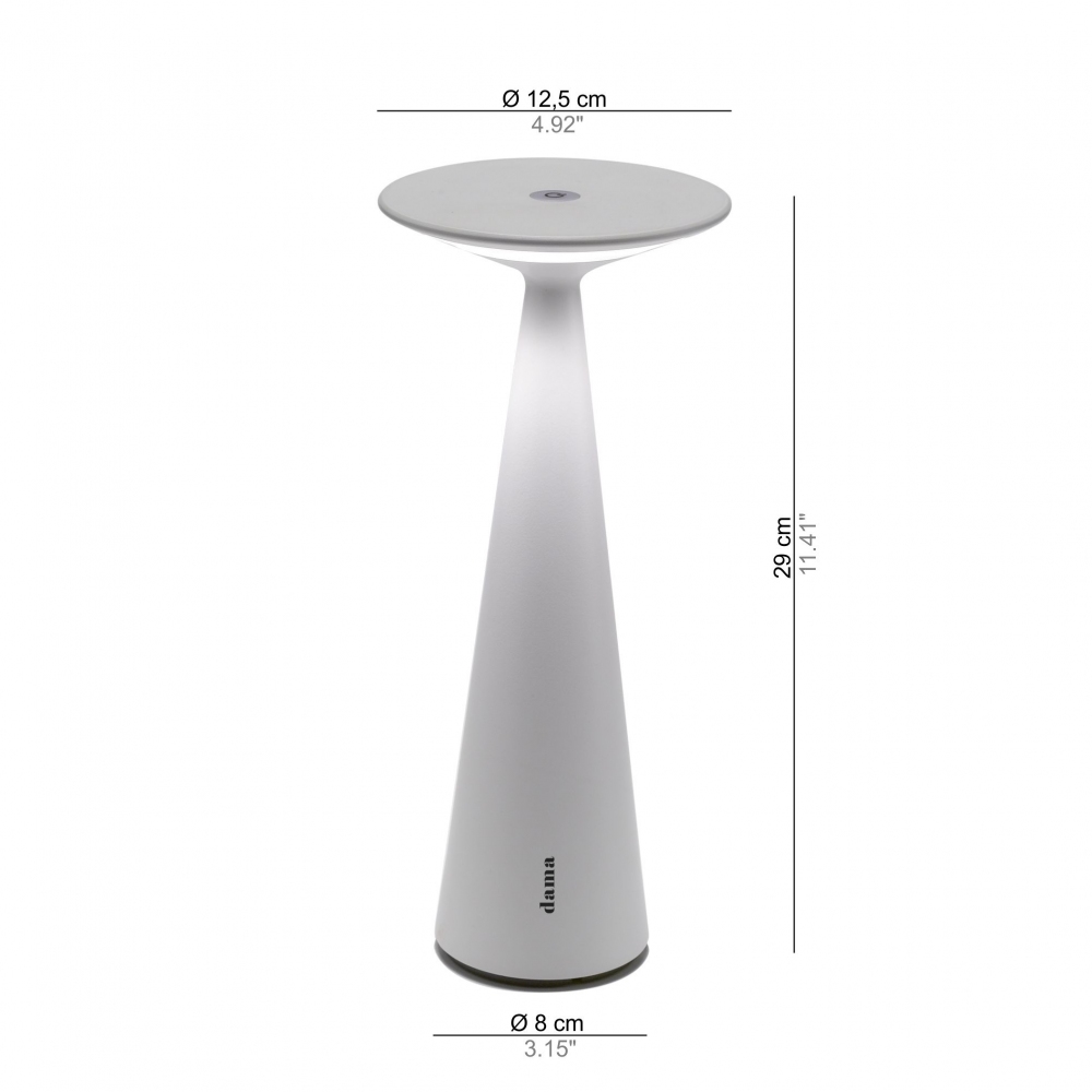 Zafferano Lampada da tavolo Dama Pro Led ricaricabile