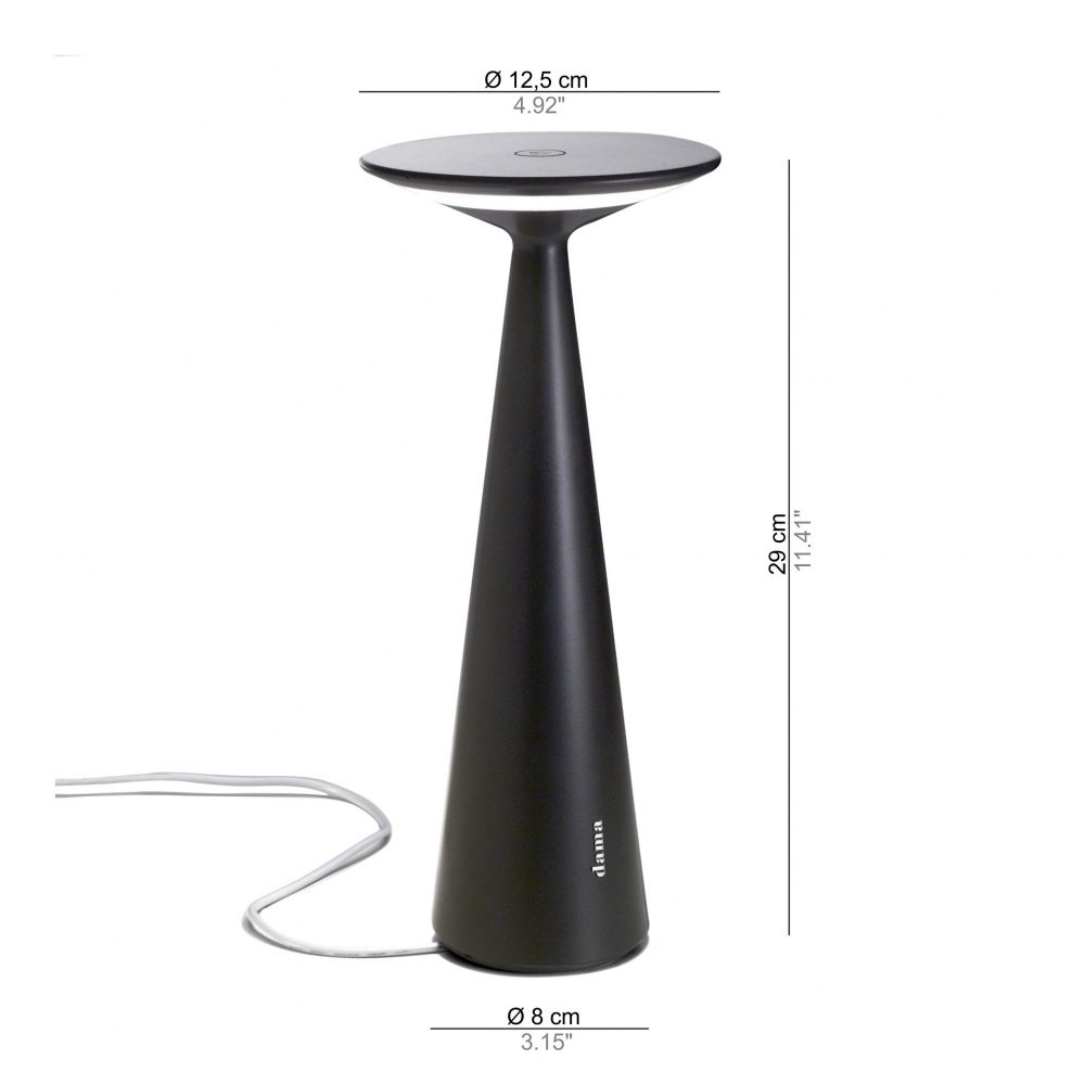 Zafferano Lampada da tavolo Dama Pro USB Led ricaricabile