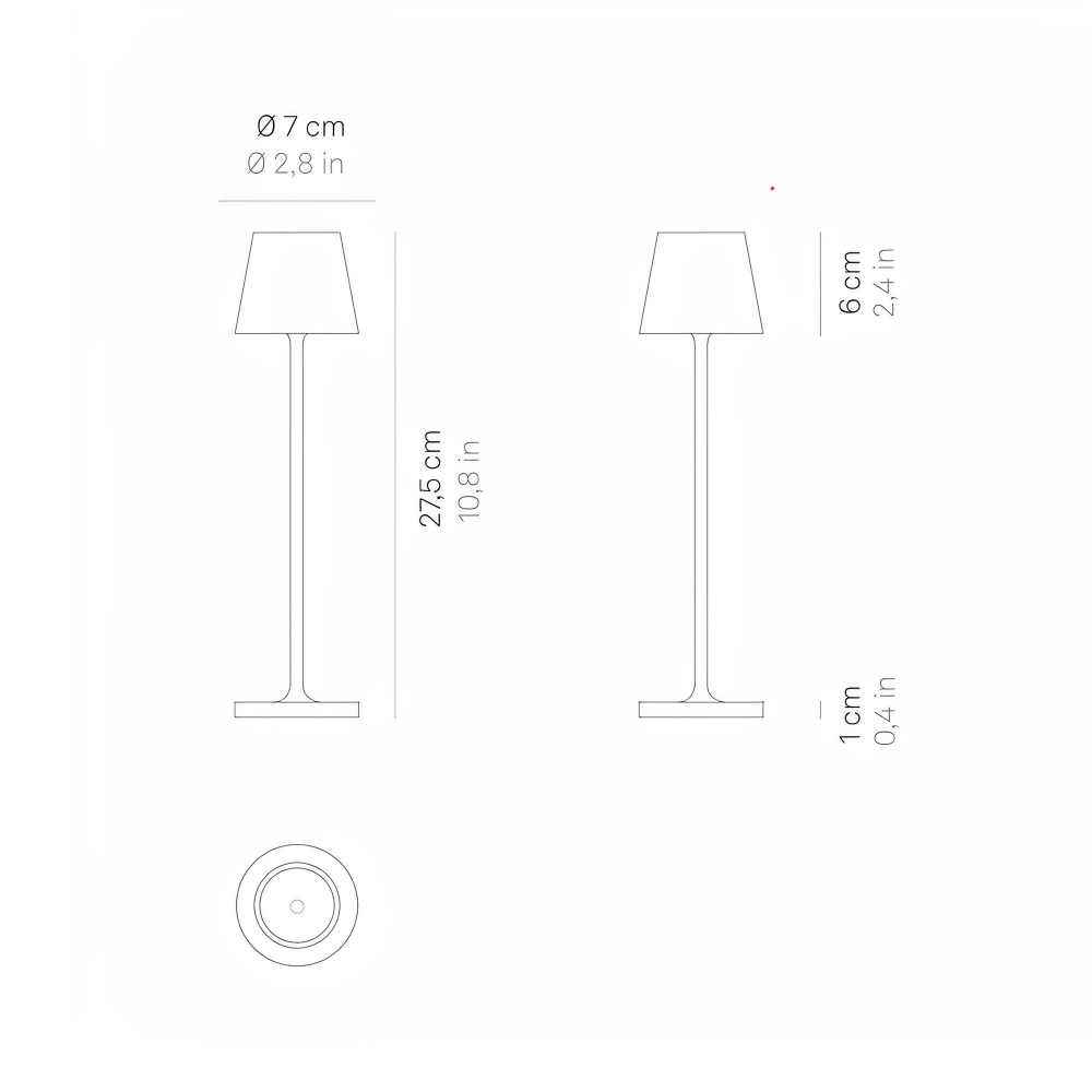 Zafferano Lampada da tavolo Poldina Pro Micro Led ricaricabile