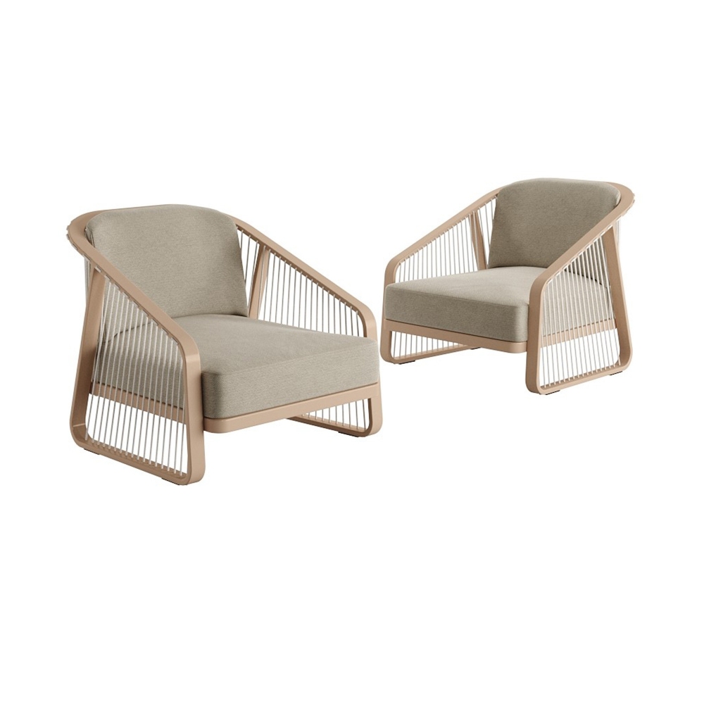 Coro Sally armchair with long rope and armrests