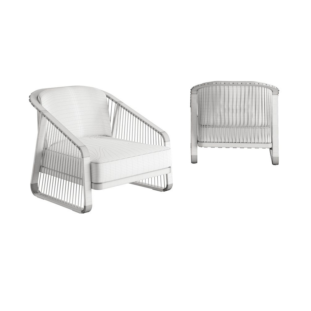 Coro Sally armchair with long rope and armrests