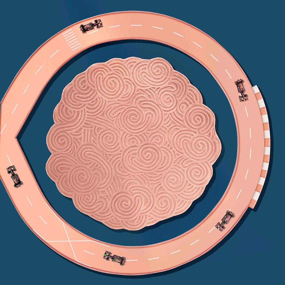 Scarlet Splendour Tappeto rotondo Karesansui cm. 200