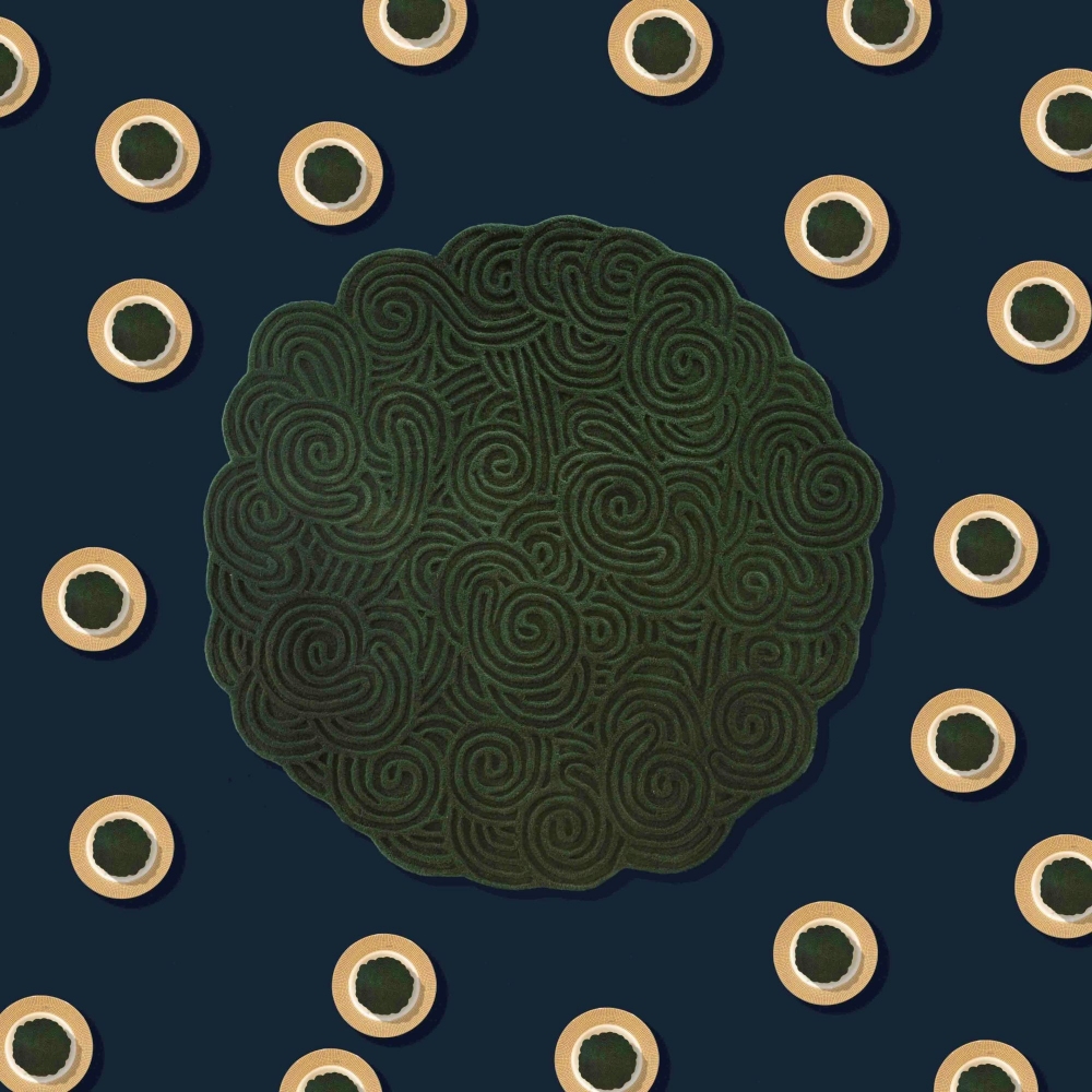 Scarlet Splendour Tappeto rotondo Karesansui cm. 200