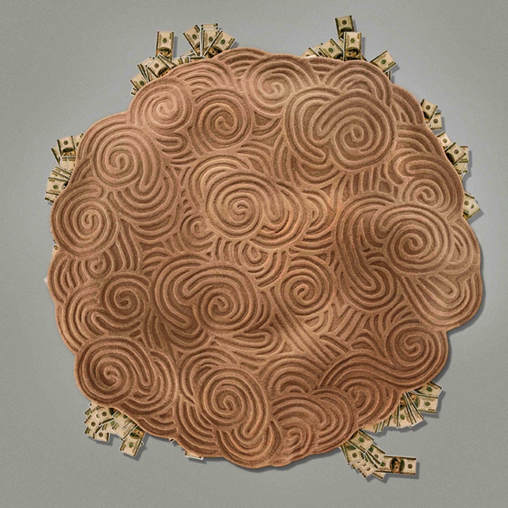 Scarlet Splendour Tappeto rotondo Karesansui cm. 200