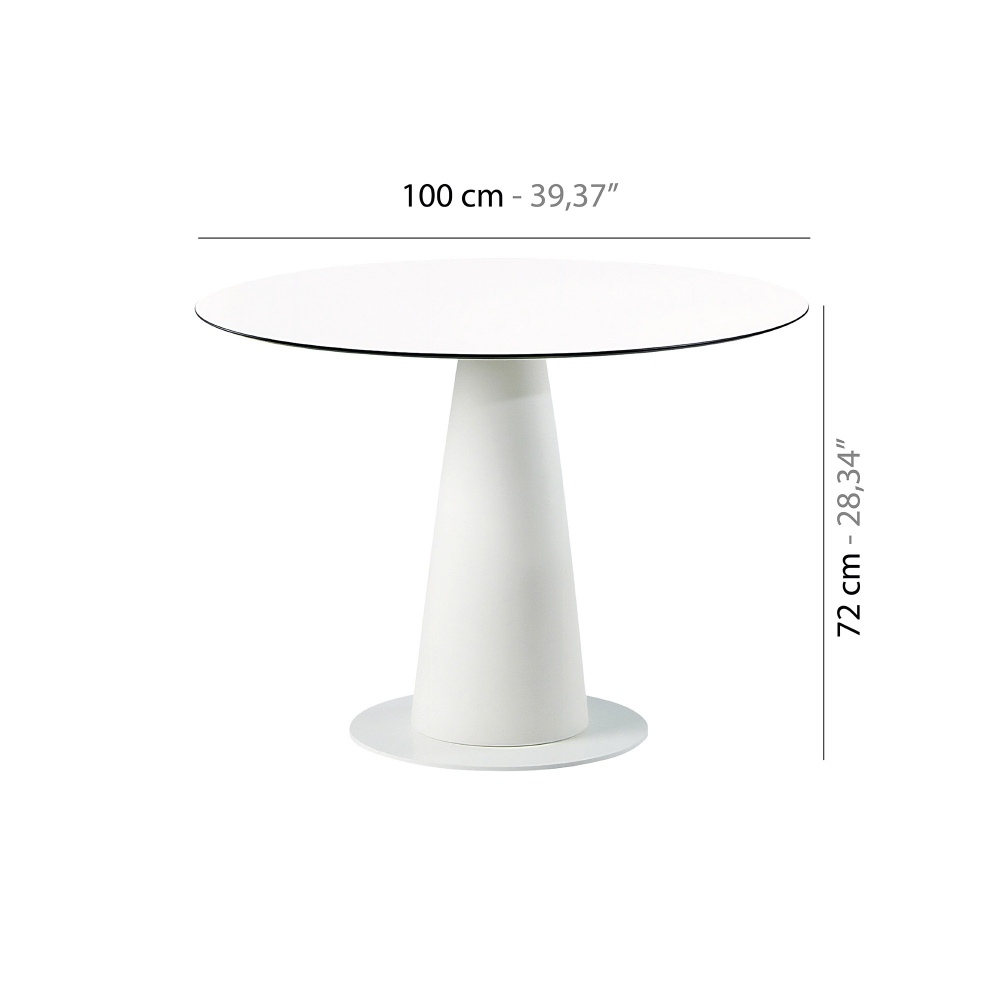 Slide Hoplà Table D 100 cm with base