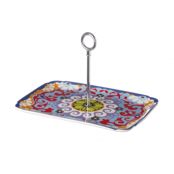 Rose e Tulipani Nador rectangular Tray with handle 20x27 cm