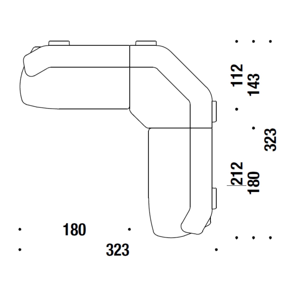Moroso Divano modulare Gogan cm. 323x180 - Composizione SP2