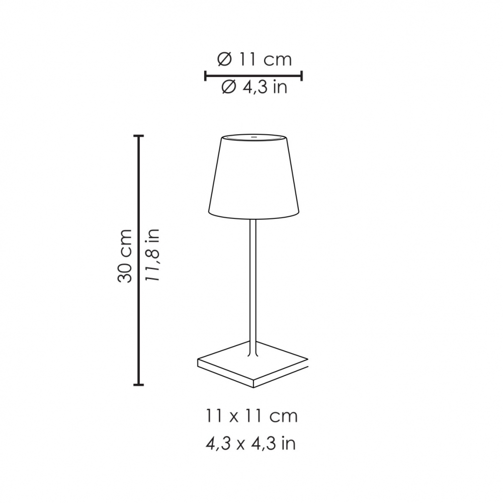 Zafferano Lampada da tavolo Poldina Pro Mini Led ricaricabile