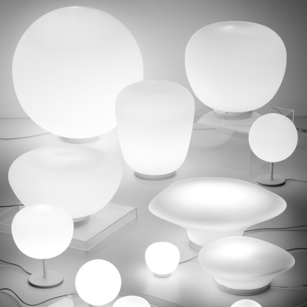 Quick Ship - Fabbian Lumi Mochi table lamp with stem diam. 20 cm