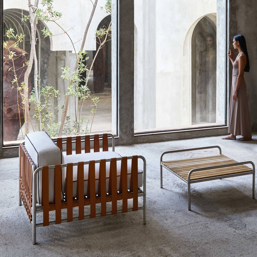 Gandia Blasco Tavolino outdoor Onsen Iroko cm. 76x76