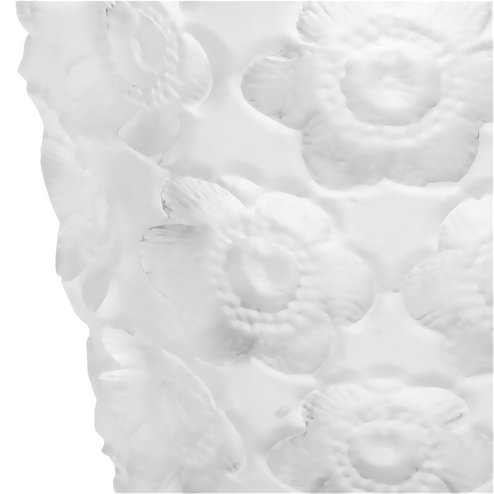 Quick Ship - Lalique Anemones Clear crystal candle holder