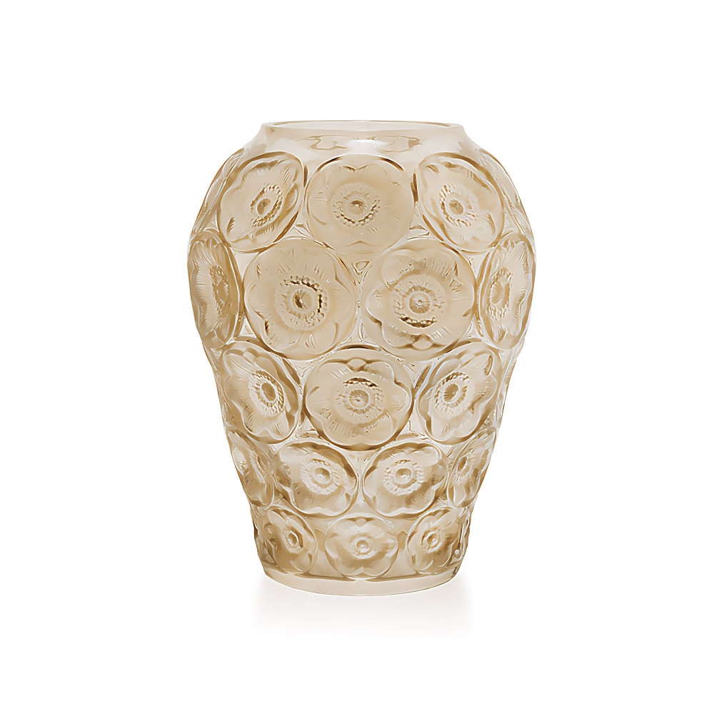 Lalique Vaso Anémones Gold Luster...