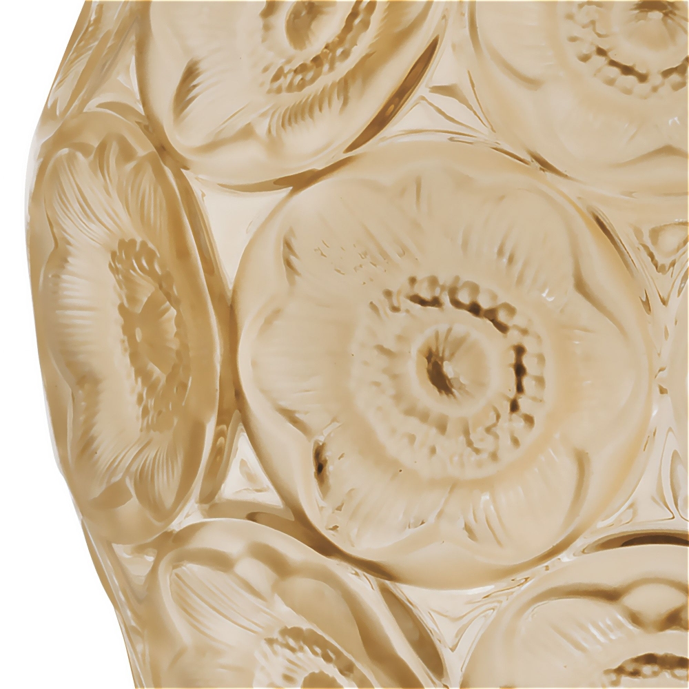 Lalique Vaso in cristallo Anémones Lustré Or