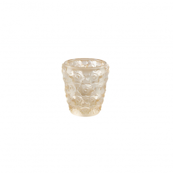 Lalique Anemones Gold Luster crystal candle holder