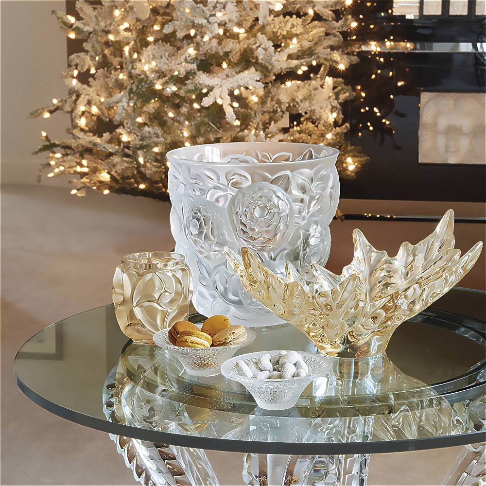 Lalique Champs Élysées Gold Luster crystal bowl