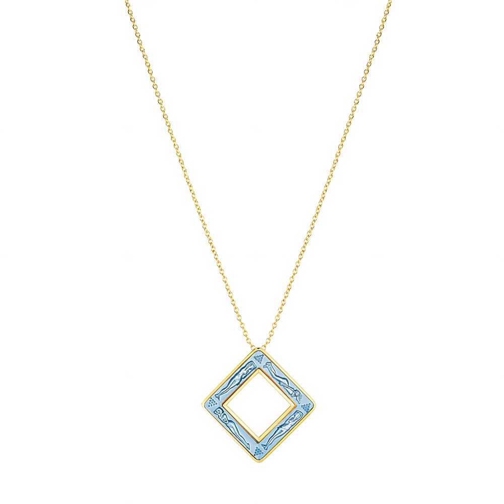 Lalique Bacchantes Bleu rhombus pendant