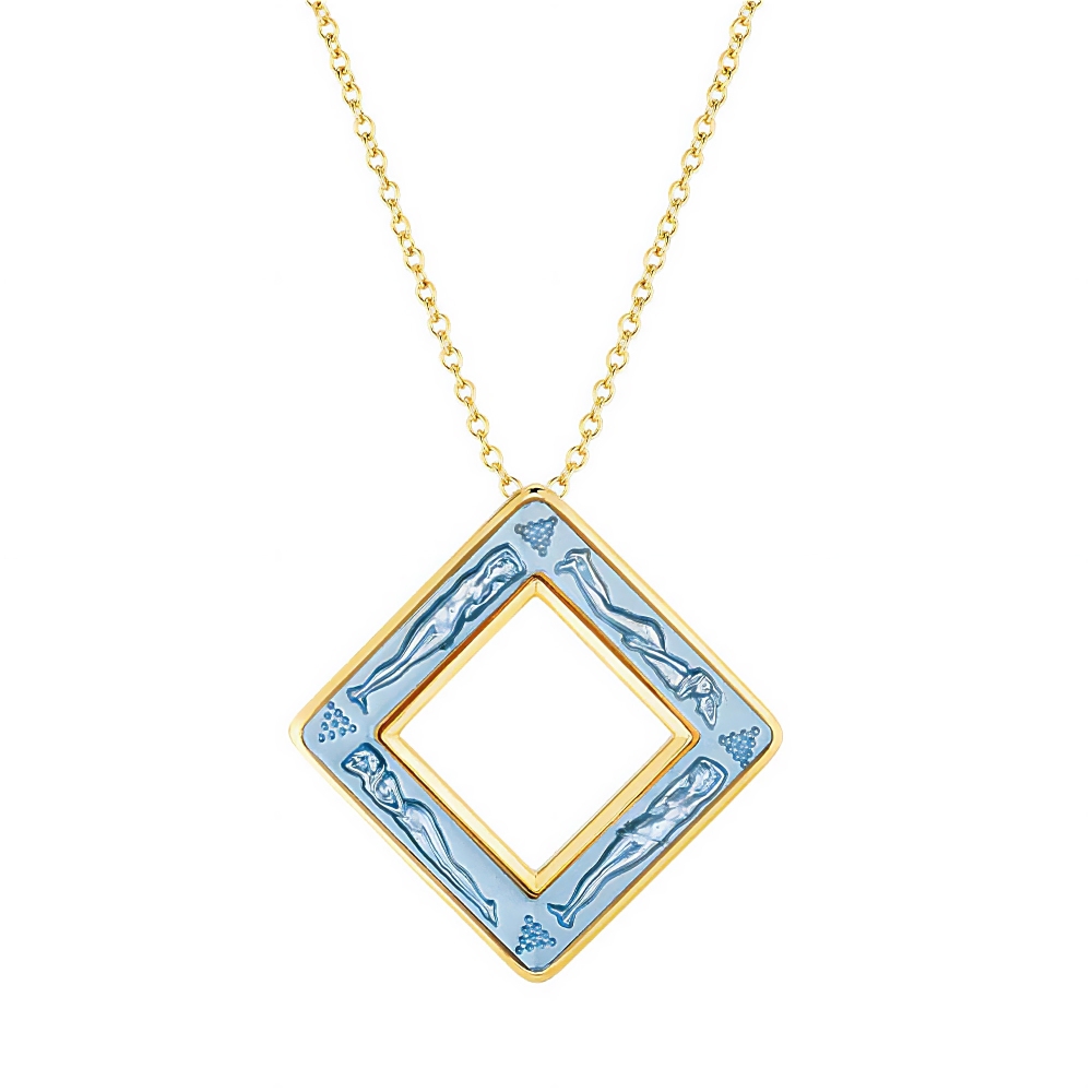 Lalique Bacchantes Bleu rhombus pendant