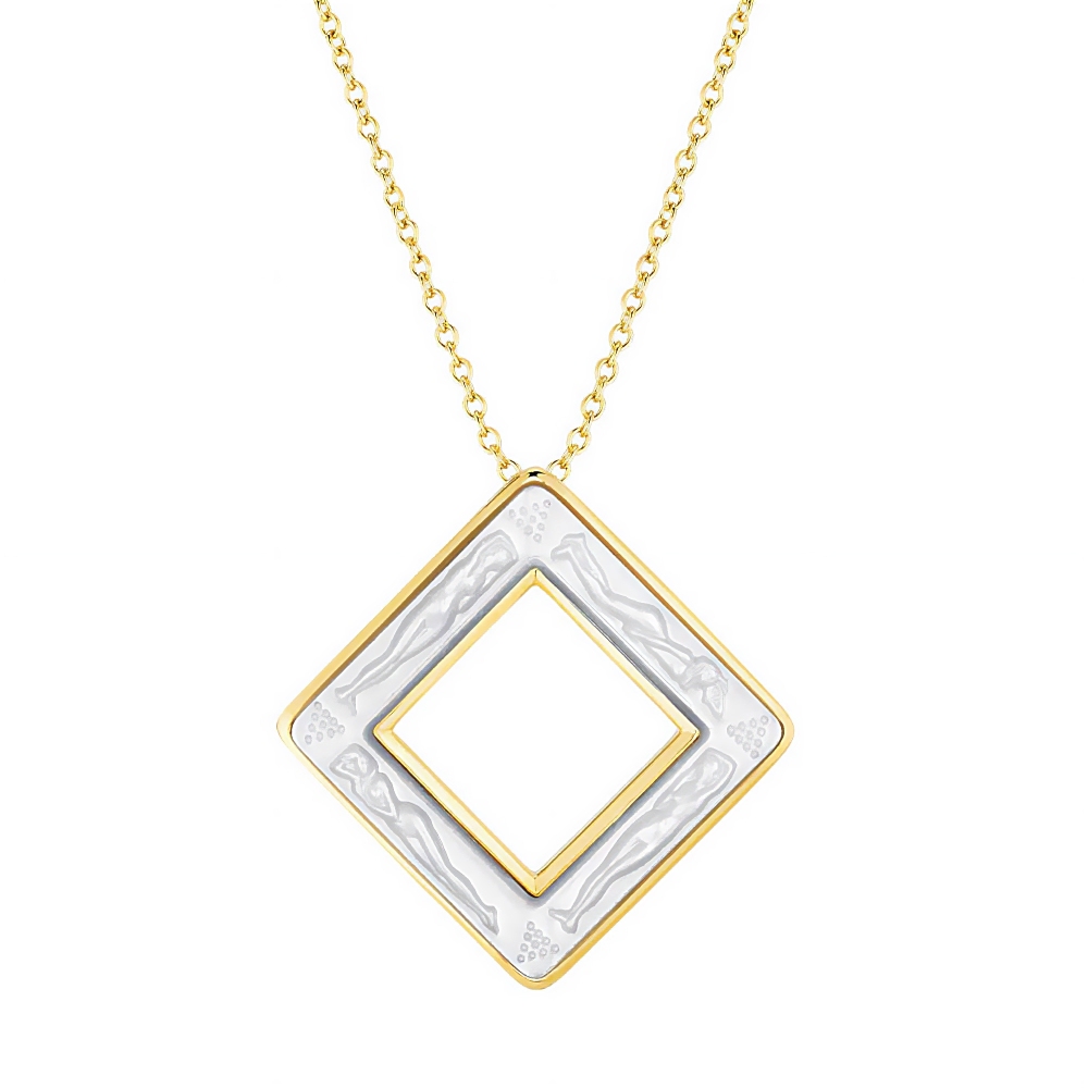 Lalique Bacchantes Clear rhombus pendant