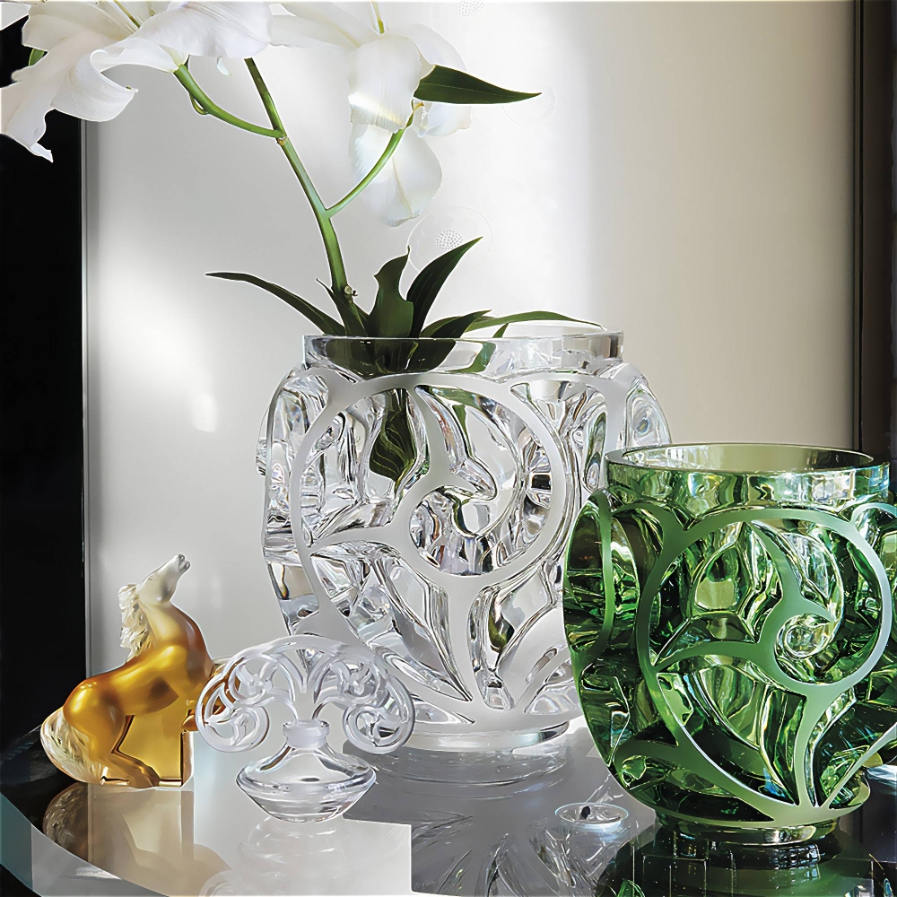 Lalique Vaso XXL in cristallo Tourbillons Incolore