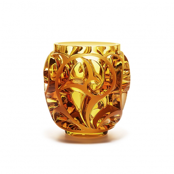 Lalique Vaso in cristallo Tourbillons Ambre