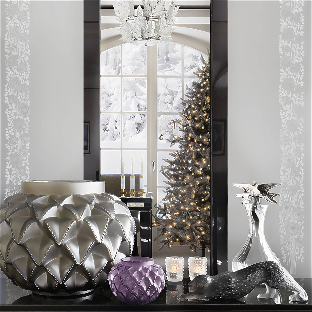 Lalique Zeila Panther Grey crystal sculpture