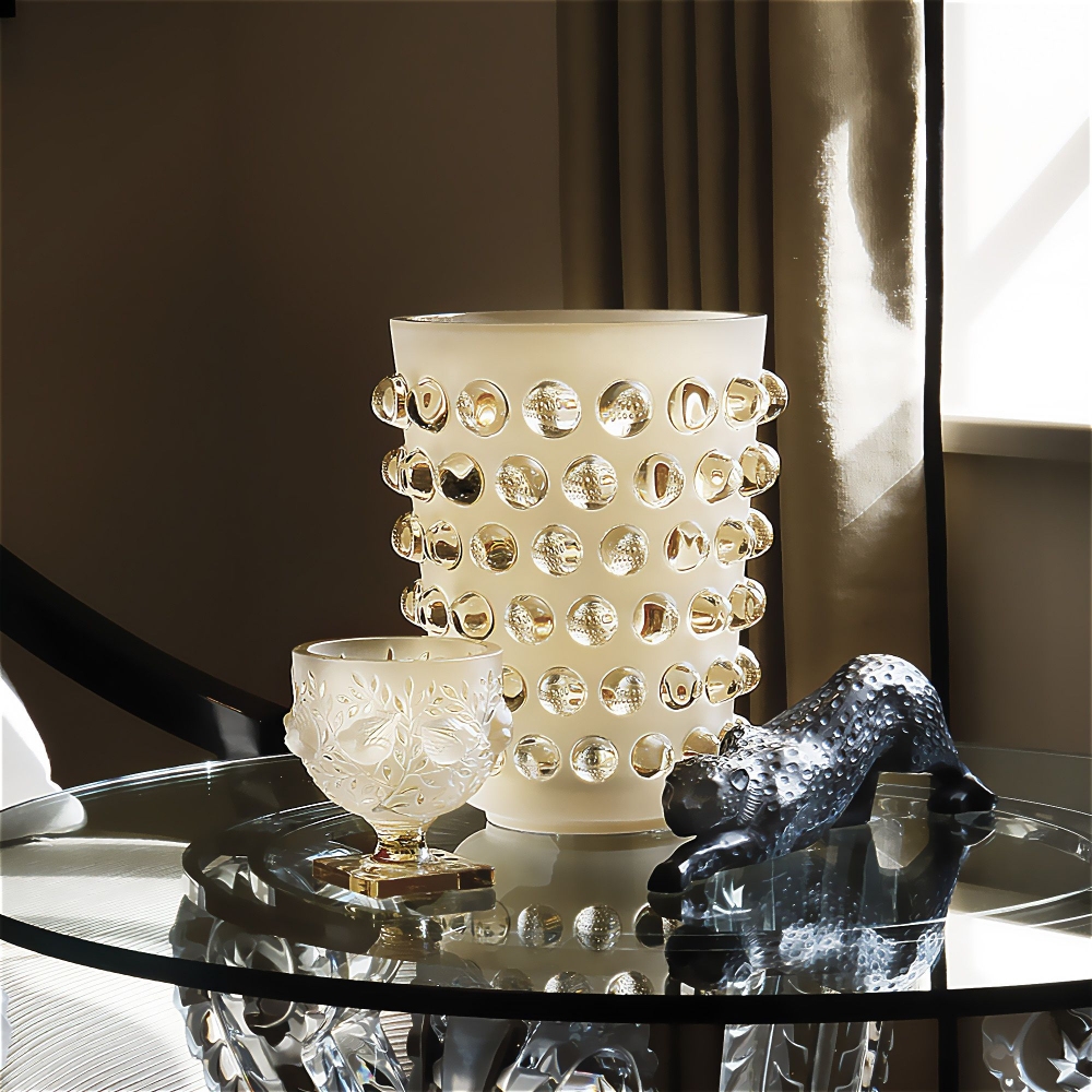 Lalique Zeila Panther Black crystal sculpture