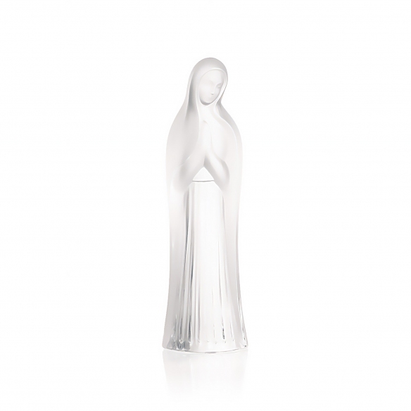 Lalique Virgin With Hands Together crystal sculpture