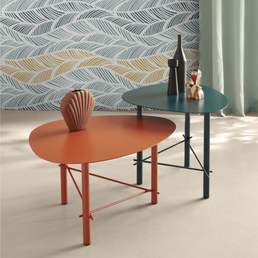 Meme Design Tavolino basso Cookie 79x61x37h cm - Top in metallo