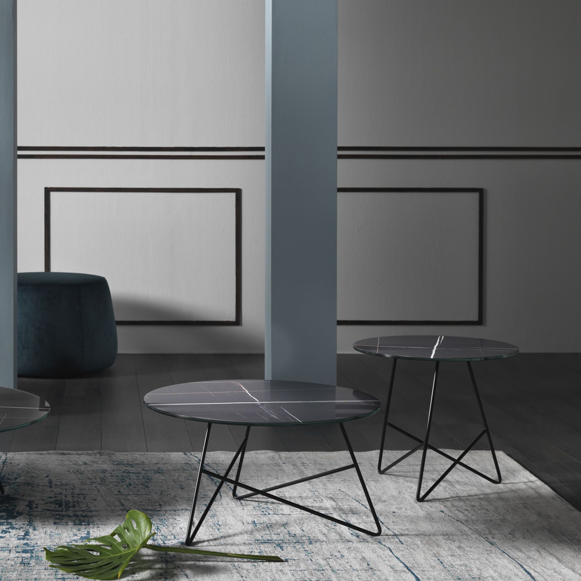 Meme Design Ermione Round coffee table cm. 65x35h Glass top