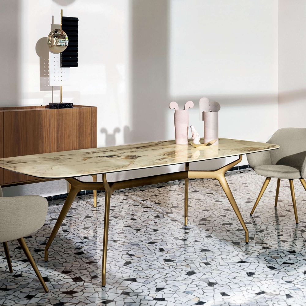 Sovet Arkos Shaped rectangular table - Ceramic top Cat. CE2