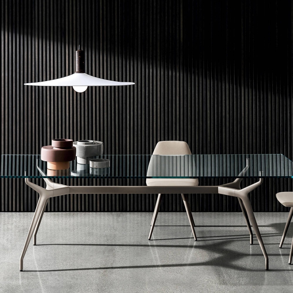 Sovet Tavolo Arkos Shaped rectangular - Top in vetro