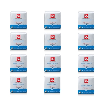 Illy 12 pacchi da 18 capsule caffè Iperespresso Decaffeinato