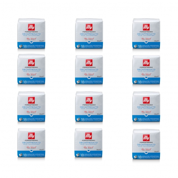 Illy 12 packs of 18 Decaffeinated Iperespresso coffee capsules