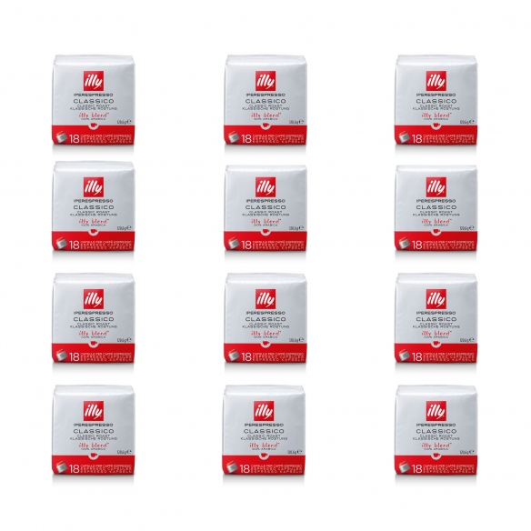 Illy 12 packs of 18 Classic roasted Iperespresso coffee capsules