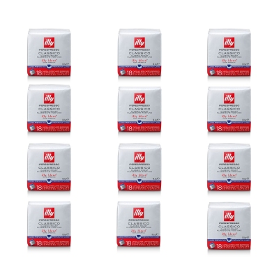 Illy 12 pacchi da 18 capsule caffè Iperespresso tostato Classico Lungo