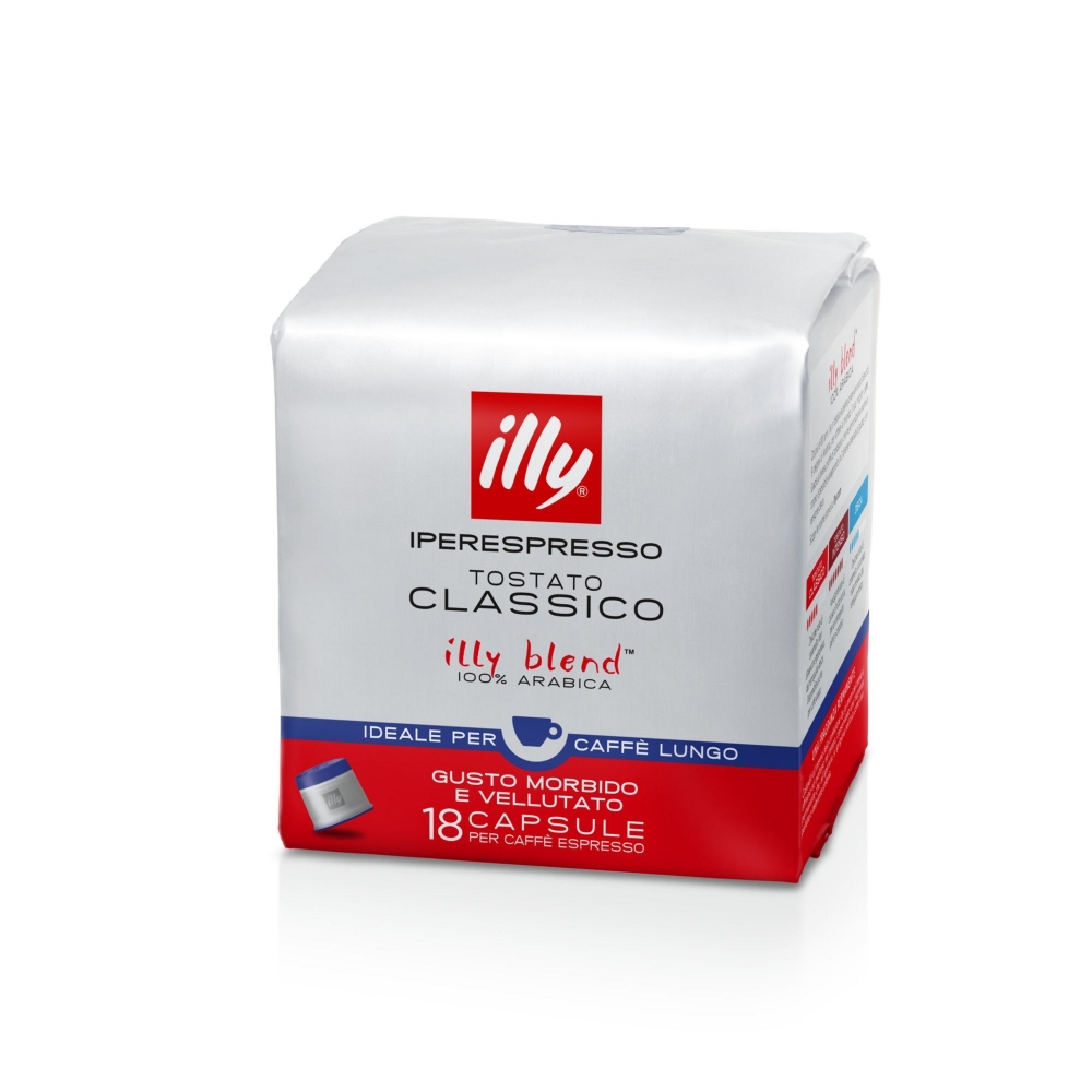 Illy 12 pacchi da 18 capsule caffè Iperespresso tostato Classico Lungo