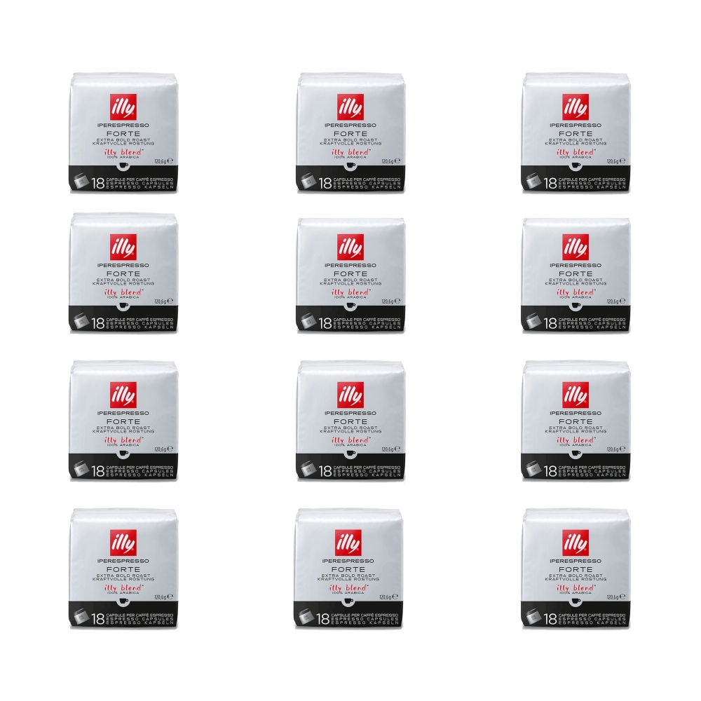 Illy 12 pacchi da 18 capsule caffè Iperespresso tostato Forte