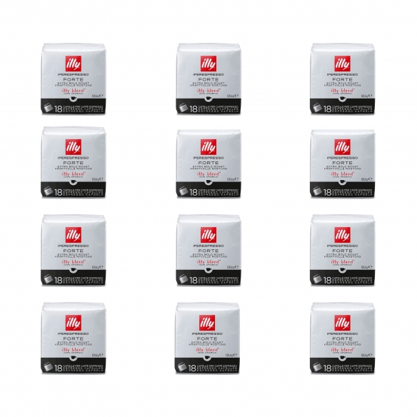 Illy 12 pacchi da 18 capsule caffè Iperespresso tostato Forte