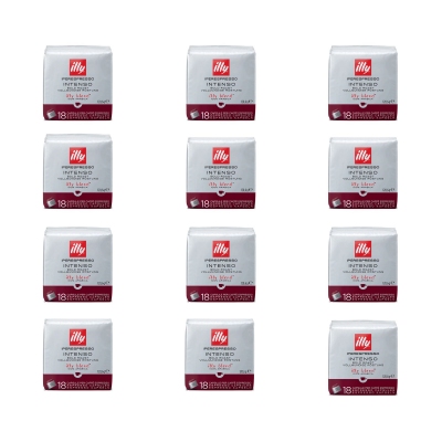 Illy 12 pacchi da 18 capsule caffè Iperespresso tostato Intenso