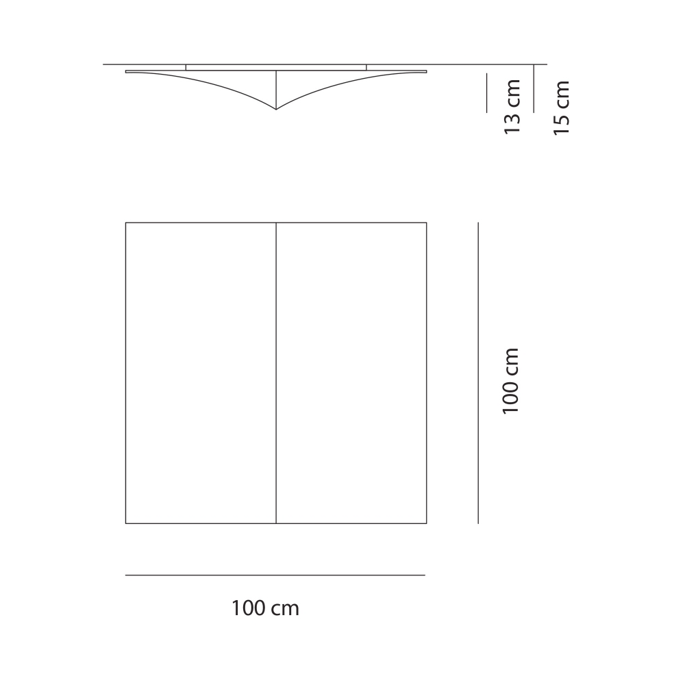 Axolight Lampada a soffitto Nelly Straight 100x100 cm